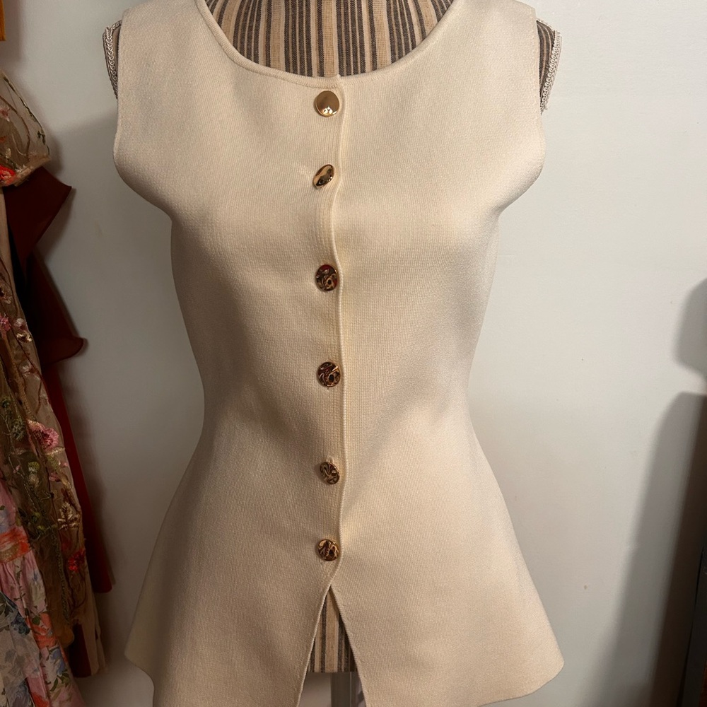 Zara Cream Button-Down Blouse